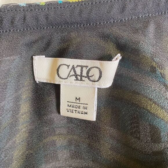 Cato Multicolor Elastic Waist Pull On Maxi Skirt Size M Abstract Scallop Hem - Picture 12 of 13